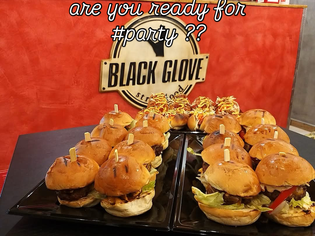 Black Glove party sliders platter